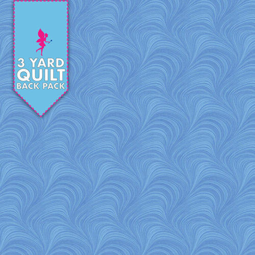 Wave Texture - Medium Blue 108" Wide 3 Yard Quilt Fabric Back Pack