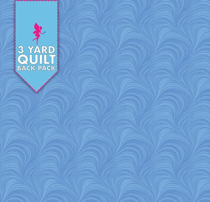 Wave Texture - Medium Blue 108" Wide 3 Yard Quilt Fabric Back Pack