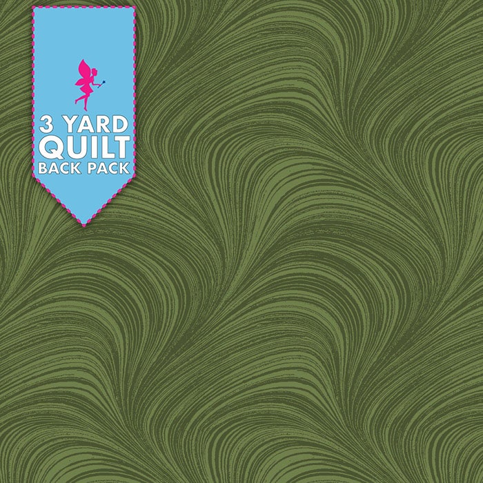 Image of Wave Texture Flannel - Green 108" Wide 3 Yard Quilt Fabric Back Pack