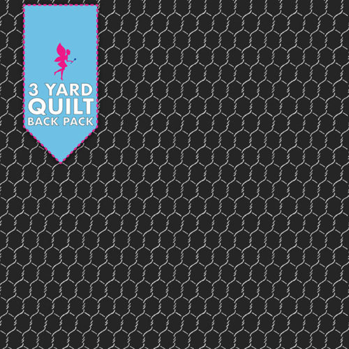 Image of Chicken Wire - Black 108" 3 Yard Quilt Fabric Back Pack