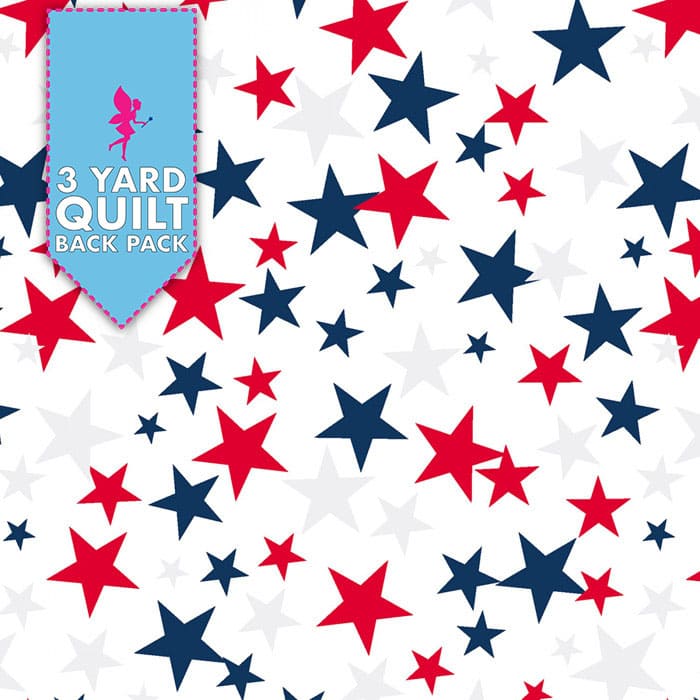 Patriotic Stars 108" Wide 3 Yard Quilt Fabric Back Pack