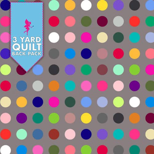 Image of Cheerful Polka Dot 108" Wide 3 Yard Quilt Fabric Back Pack