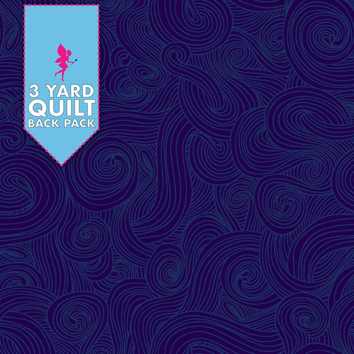 Image of Swirl - Navy 108" 3 Yard Quilt Fabric Back Pack