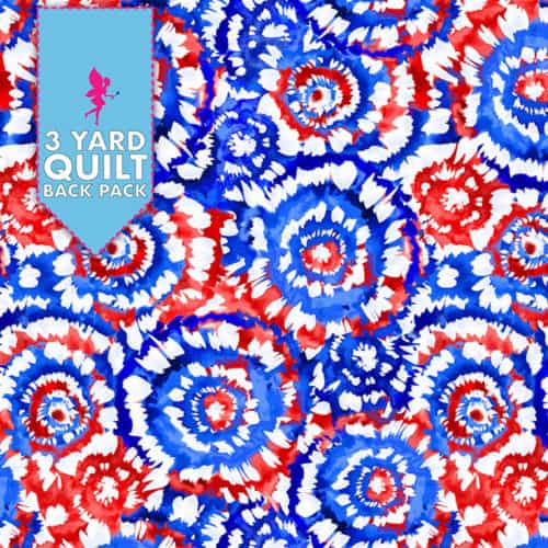 Image of Spin Art - Patriotic 108" Wide 3 Yard Quilt Fabric Back Pack