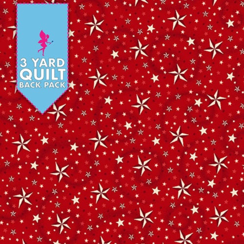 Image of American Dreams Red 108" Wide 3 Yard Quilt Fabric Back Pack