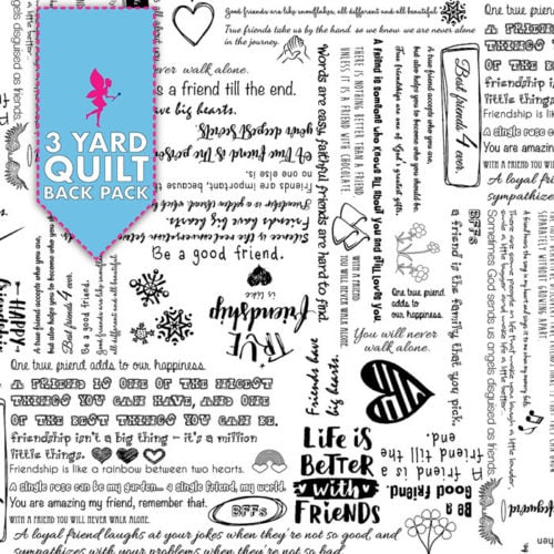 Image of Be Mindful 108" Wide 3 Yard Quilt Fabric Back Pack