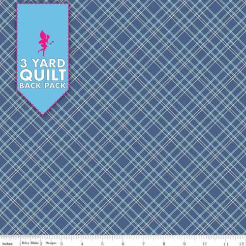 Image of Bee Backings - Blue Plaid 108" Wide 3 Yard Quilt Fabric Back Pack
