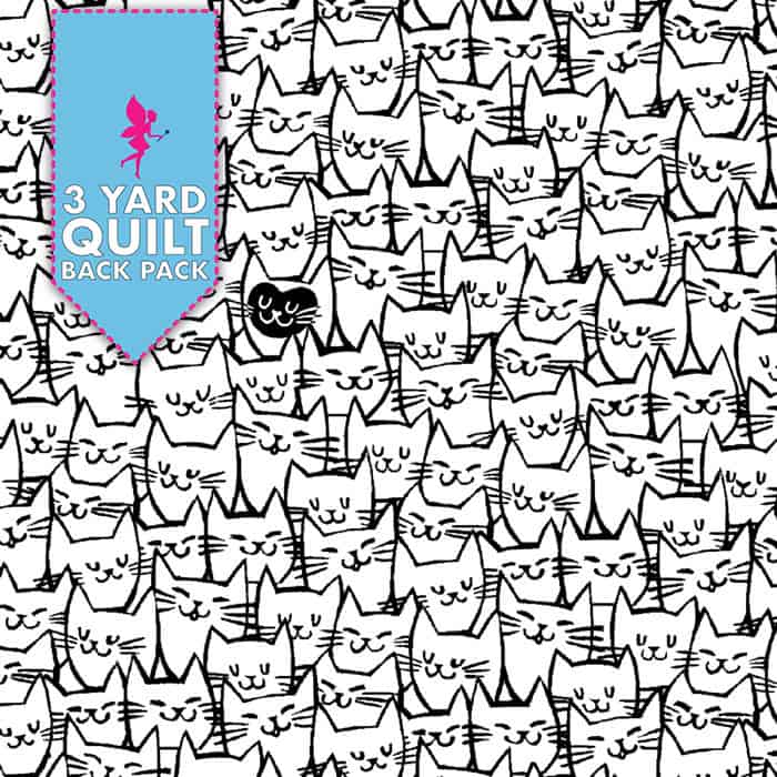 Image of Cat Happy 108" Wide 3 Yard Quilt Fabric Back Pack