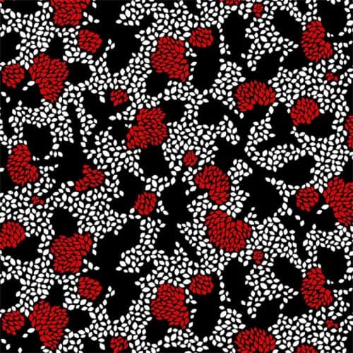 image of Geo Floral Black/Red 108" Wide Quilt Backing Fabric