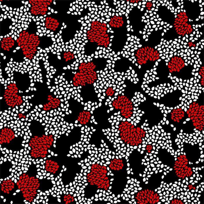 image of Geo Floral Black/Red 108" Wide Quilt Backing Fabric
