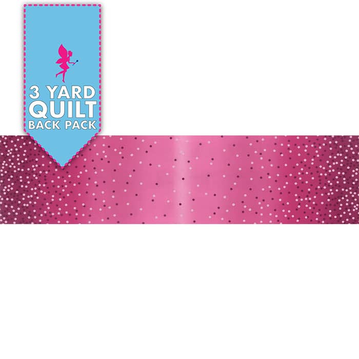 image of Ombre Confetti Magenta 108" Wide 3 Yard Quilt Fabric Back Pack