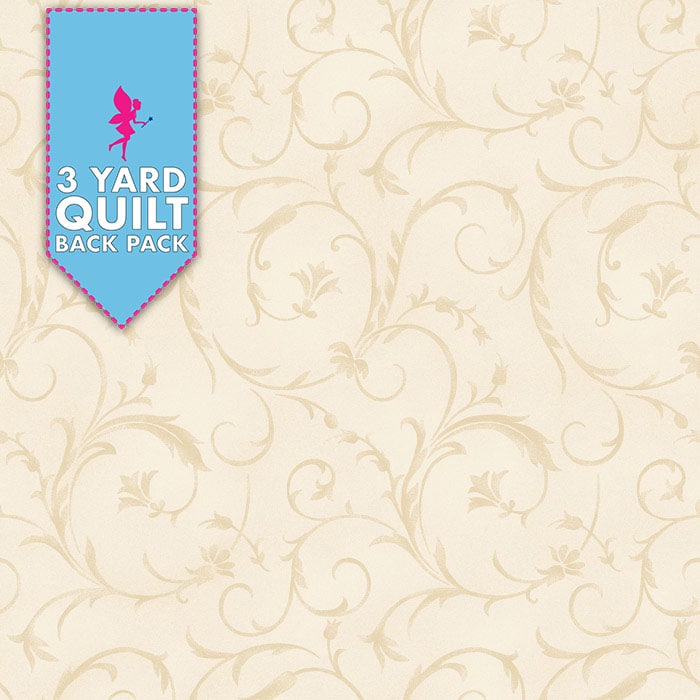Beautiful Backing - Sweet Cream 108" Wide 3 Yard Quilt Fabric Back Pack