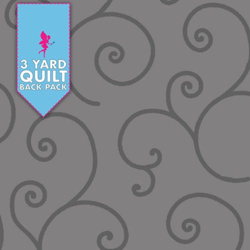 Image of Kimberbell Scroll - Grey 108" Wide 3 Yard Quilt Fabric Back Pack