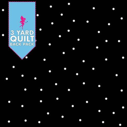Image of Kimberbell Tiny Dots - Black 108" Wide 3 Yard Quilt Fabric Back Pack