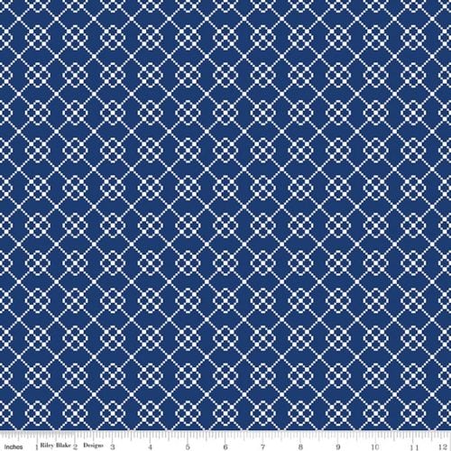 image of Quilt Fair Quilty Chain Navy Fabric Yardage