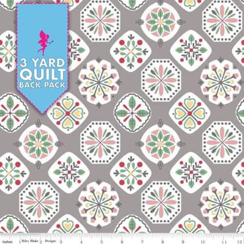 Image of Stitch - Grey 108" Wide 3 Yard Quilt Fabric Back Pack