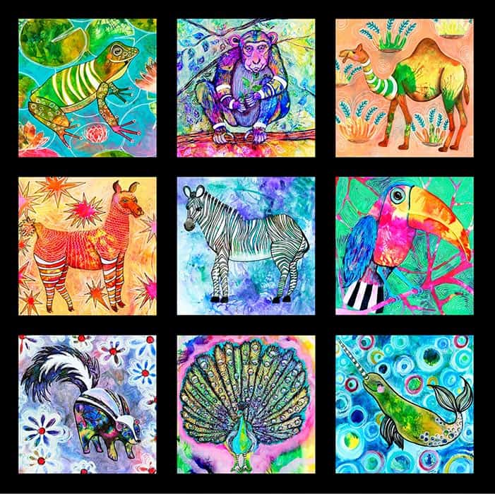 image of Wild Animals Fabric Panel