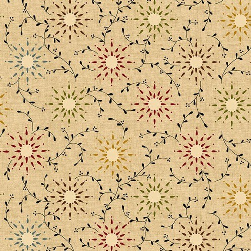 Prairie Vine - Tan 108" Wide Quilt Backing Fabric, available at QuiltedJoy.com