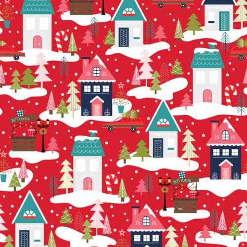 Kimberbell Cup Of Cheer Christmas - Neighborhood Red Fabric Yardage