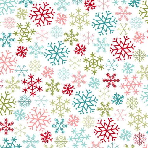 Kimberbell Cup Of Cheer - Snowflakes Multi Fabric Yardage