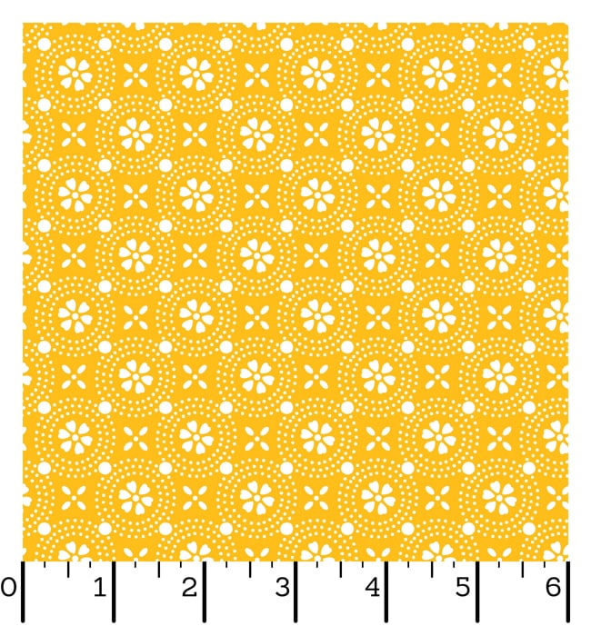 Ruler Kimberbell Basics Dotted Circles Yellow Fabric Yardage