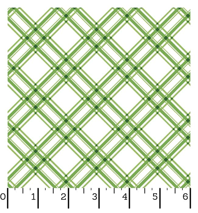 Ruler Kimberbell Basics Diagonal Plaid Green Fabric Yardage