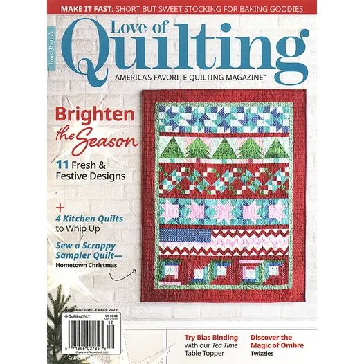 cover of the love of quilting magazine november december 2022 edition