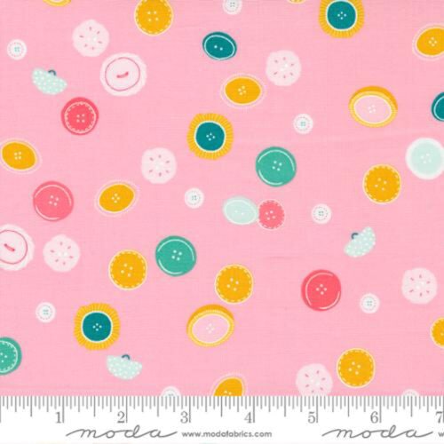 Sew Wonderful Button Drop Lovely Pink Fabric Yardage