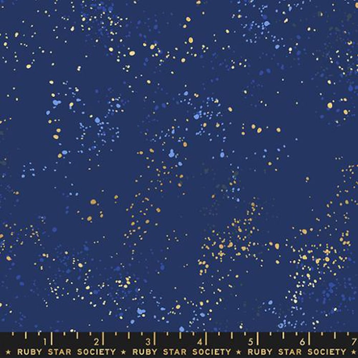 Speckled Navy Metallic 108" Wide Quilt Backing Fabric