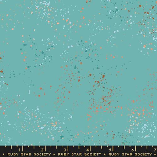 Speckled Turquoise Metallic 108" Wide Quilt Backing Fabric