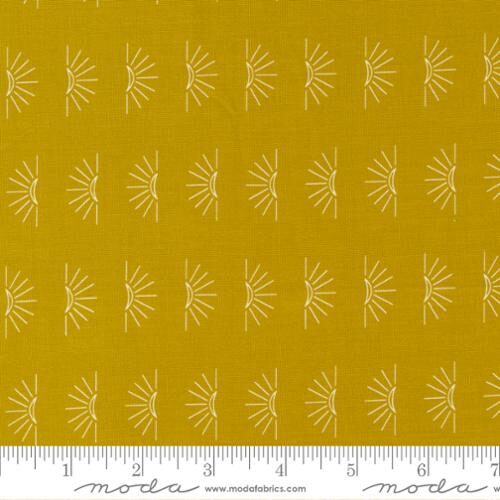 Nocturnal Crescent Moon Gold Fabric Yardage