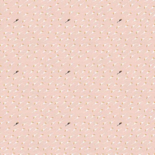 Tails and Whiskers Mice Pink Fabric Yardage