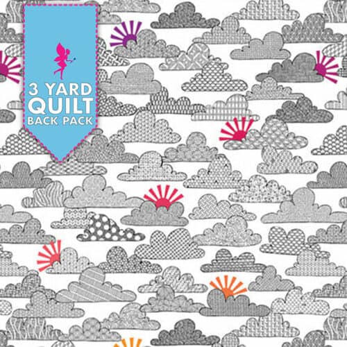 Head in the Clouds White 108" Wide 3 Yard Quilt Fabric Back Pack, available at Quilted Joy
