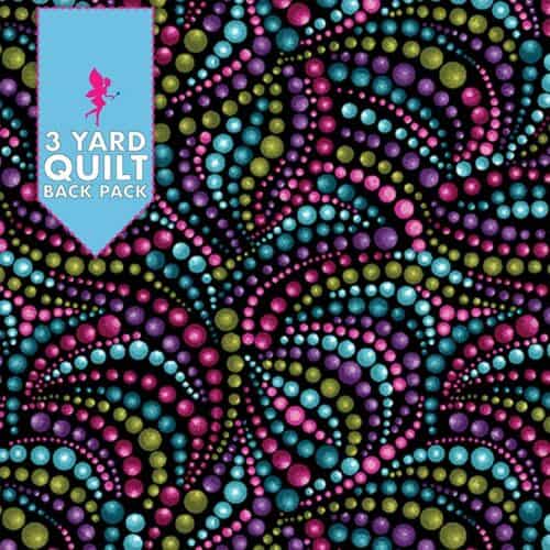 Beaded Swirls Multi 108" Wide 3 Yard Quilt Fabric Back Pack
