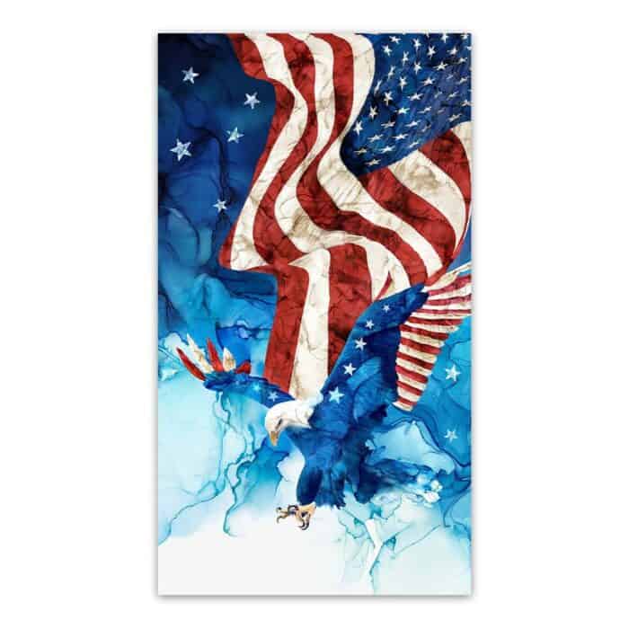 Patriot Eagle with Flag 24" x 43" Fabric Panel