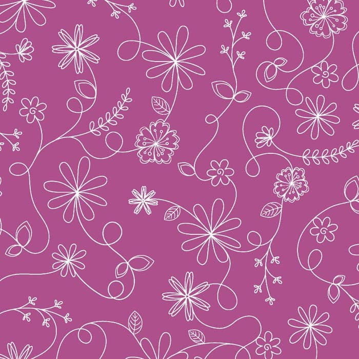 Kimberbell Basics Refreshed Swirl Floral Violet Red Fabric Yardage