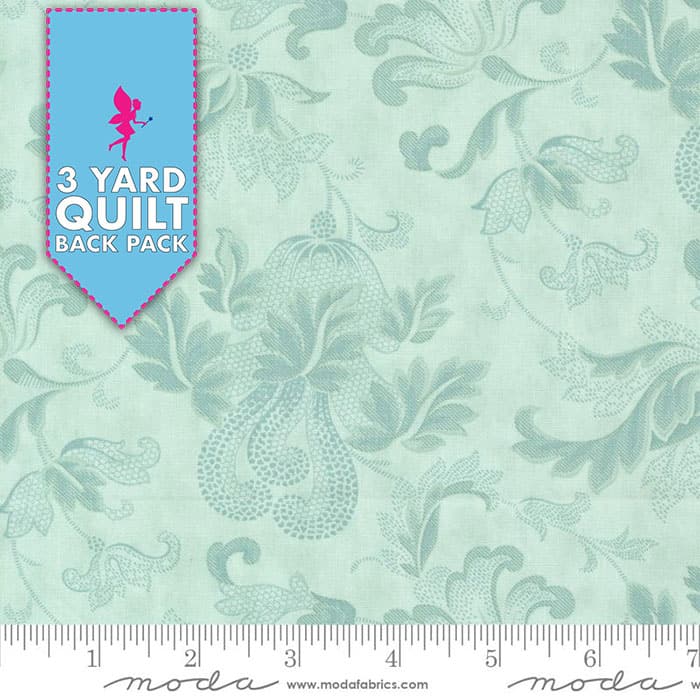 Collect Etchings Aqua 108" 3 Yard Quilt Fabric Back Pack