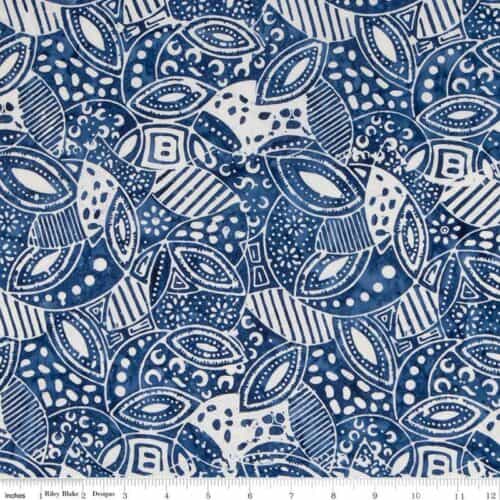 Expressions Batiks Tjaps Sapphire Blue Fabric Yardage