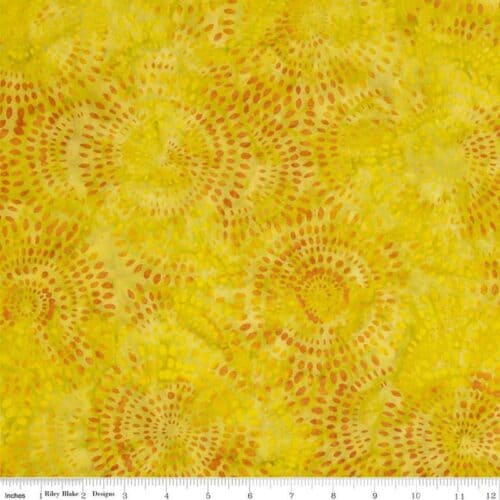 Expressions Batiks Tjaps Yellow Green Multi Fabric Yardage