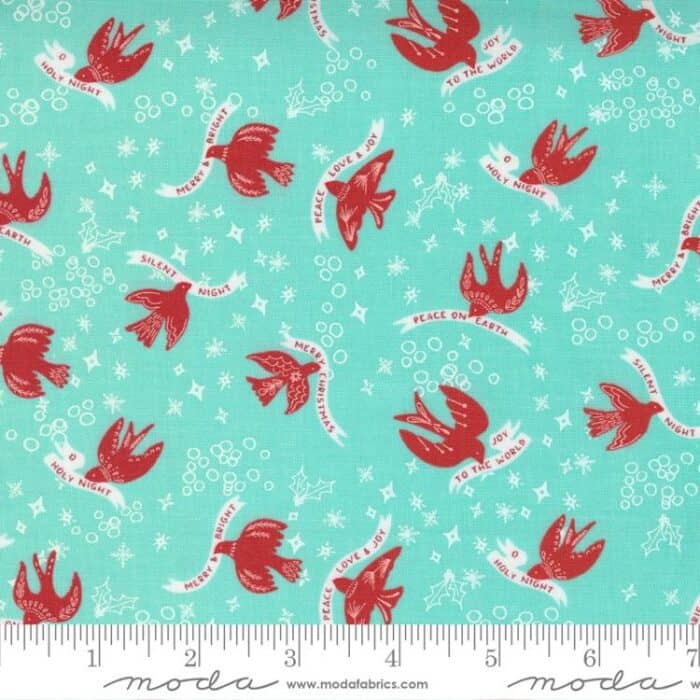 Cheer and Merriment Frost Birds Fabric Yardage