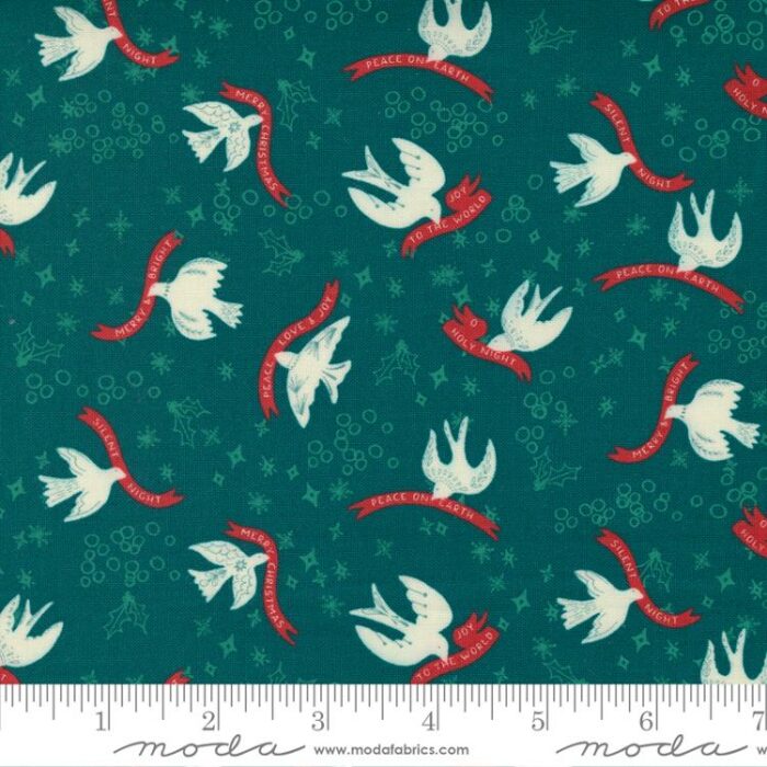 Cheer and Merriment Teal Birds Fabric Yardage