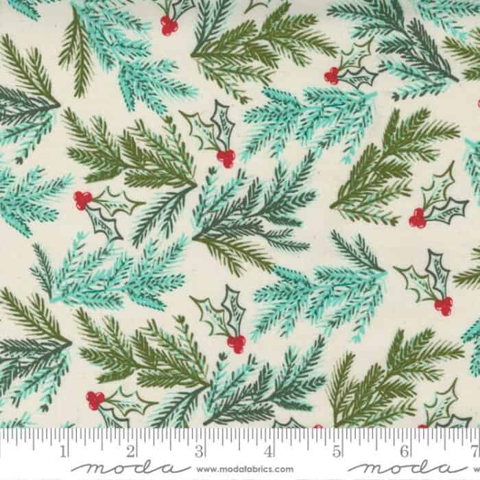 Cheer and Merriment Natural Spruce Sprig Fabric Yardage