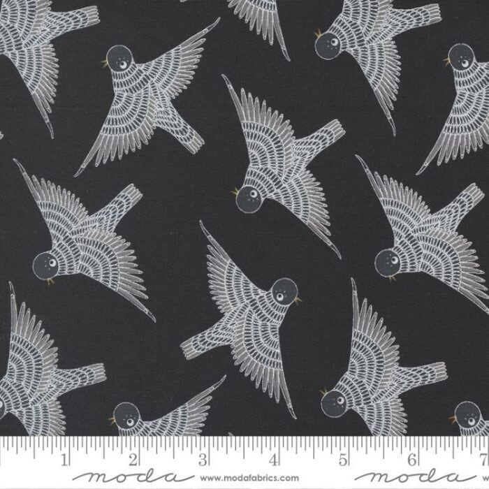 Birdsong Raven Birds in Flight Fabric Yardage