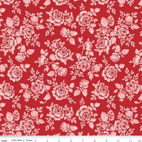 Home Town Parry Schoolhouse Red Fabric Yardage