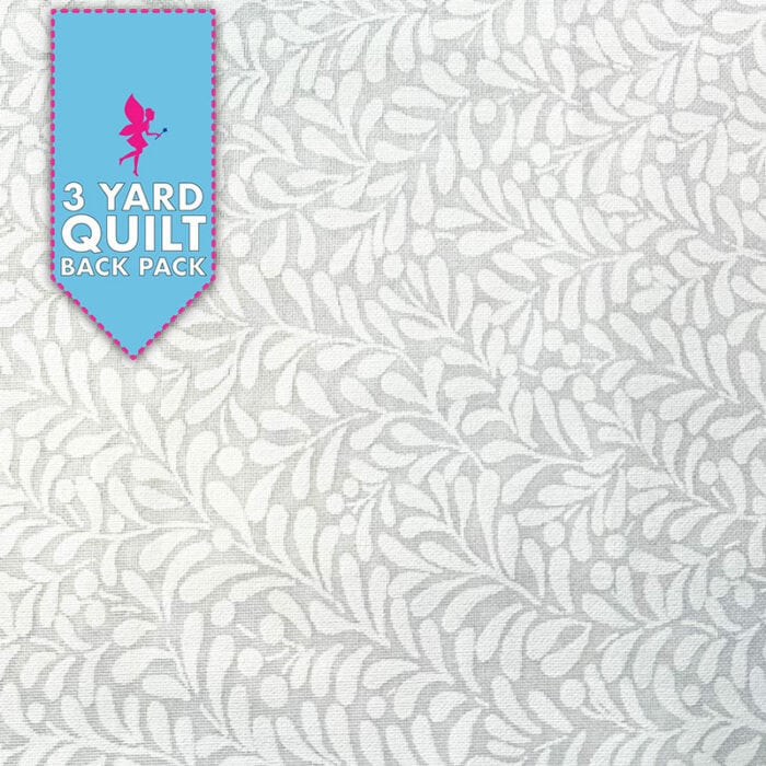 Simplicity Vines White on White 108" 3 Yard Quilt Fabric Back Pack
