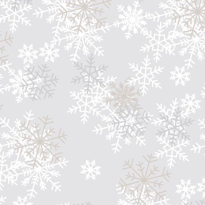 Light Grey Snowflakes 108" Wide Quilt Backing Fabric