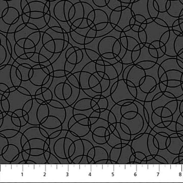 Basically Black and White Circles Black Fabric Yardage