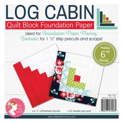 6in Log Cabin Quilt Block Foundation Papers