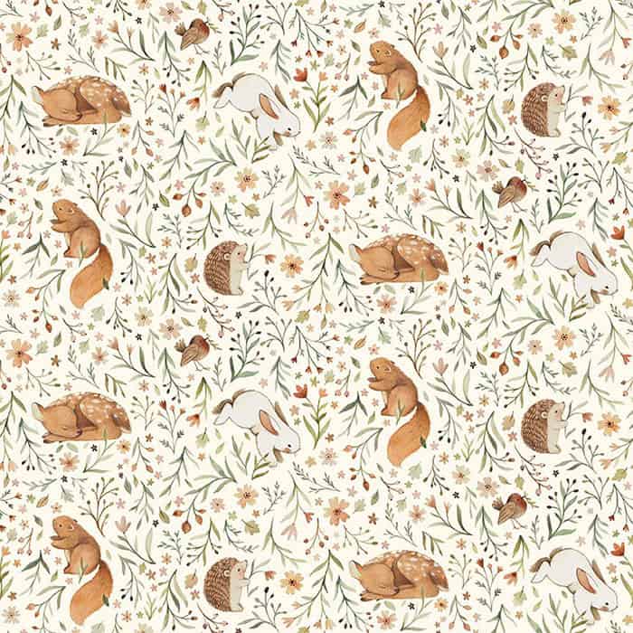 Animal Floral 108" Wide Quilt Backing Fabric