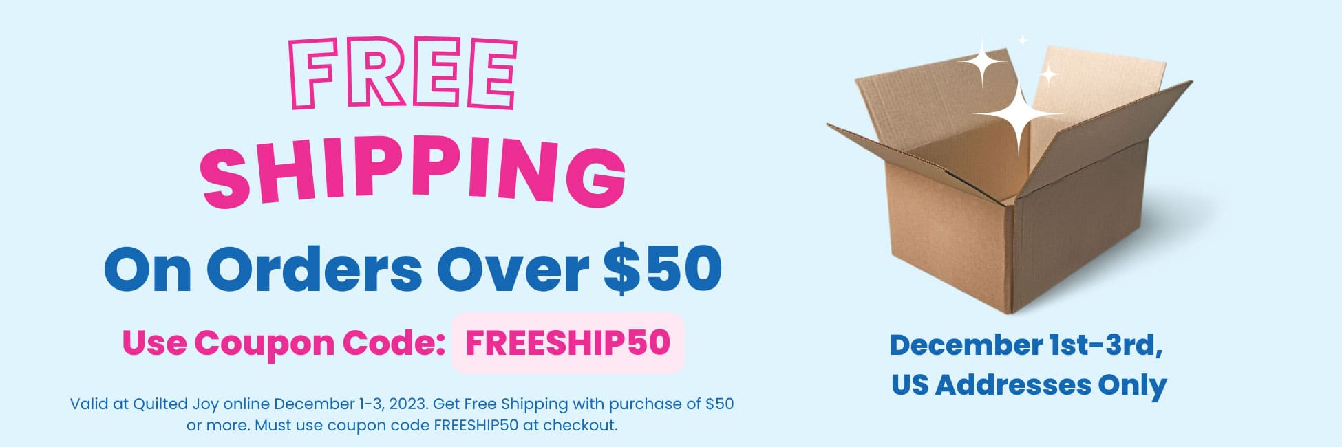 Free Shipping on orders of $50 or more